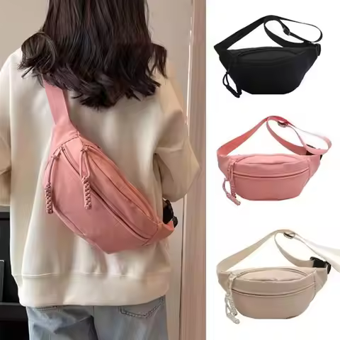 Half Moon Women's Chest Bag New Oxford Cloth Large Capacity Waist Bags Waterproof Multifunctional Ru