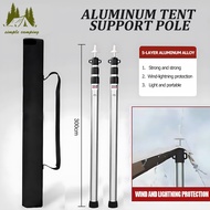 2PCS 3M Camping Tent Flysheet Poles Outdoor Tarp Khemah Adjust able Telescopic Aluminum Rod Batang Tiang with Bag
