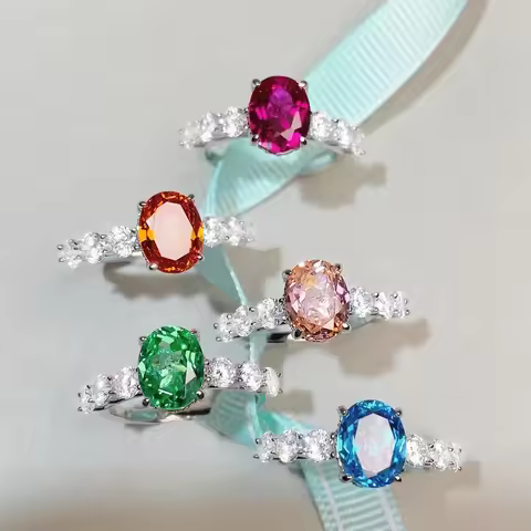 GoldAether Luxury Solid Platinum PT950 Women's diamond ring pink diamond moissanite diamond ring
