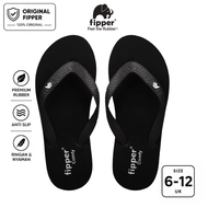 Fipper Comfy Sandal Jepit Anti Slip Pria Wanita Original Ringan Nyaman Hitam Black / Black