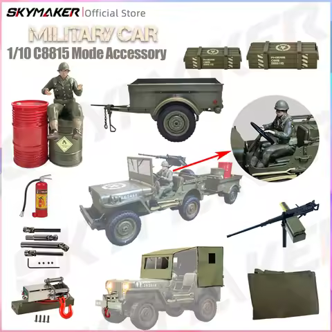 JJRC C8815 Upgrade Parts Rc Car 1941 KIP Willis RTR Military Truck Trailer Soldier Winch Canopy Meta