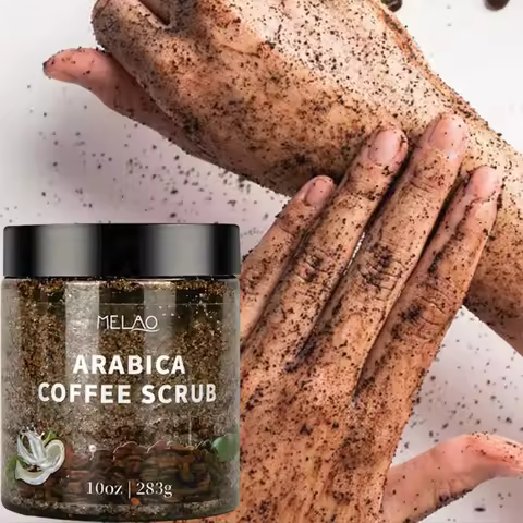MELAO Arabica Coffee Scrub - All Natural Exfoliating Body Scrub for Skin Care Dead Sea Salt and Arab