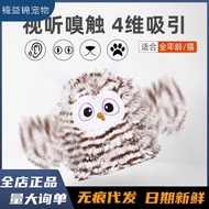 FOFOS Two Lucky Raccoons Owl Voice Cat Toy Automatic Feather Teasing Cat Stick Self-Happy Electric P
