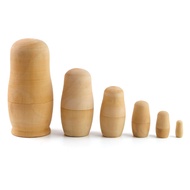 Koogel 6 Set Plain Nesting Dolls DIY Kids Blank Nesting Dolls Unpainted Russian Nesting Dolls for Ha