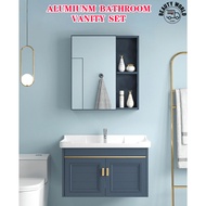 [SG Seller]Aluminum Bathroom Vanity Set Basin Cabinet with Mirror Cabinet 60/70cm