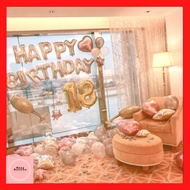 HAPPY BIRTHDAY BIRTHDAY decoration Balloon Set for girls and girlfriends in pink s23 - Bong Balloon 
