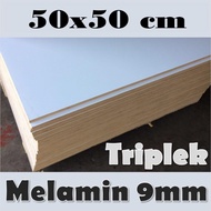 Triplek Melamin 9mm 50x50 cm Custom Triplek Putih Doff 9mm
