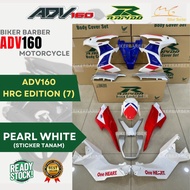 RAPIDO Honda Adv160 Hrc Edition (7) Pearl White Body Coverset (Sticker Tanam) Motorcycle Accessories