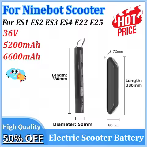 Newly upgraded 36V 5200/6600mAh for Ninebot Scooter ES1 ES2 ES3 ES4 E22 E25 Electric Scooter Interna
