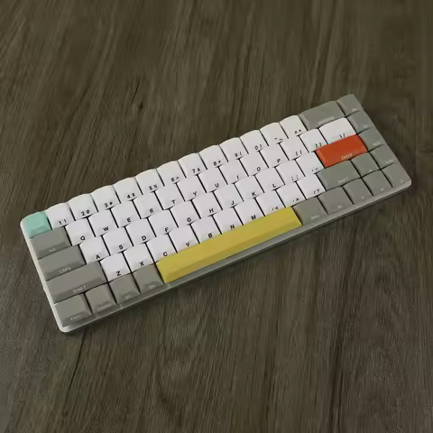 YMDK 127 Retro White Ultra-thin Thin MX PBT Keycap Side Printing Dye for Nuphy 61/64/75/87/96/104 Me