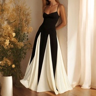 连衣裙dress2025欧美外贸女装新款撞色长袖连衣裙 INS休闲宽松春季连衣裙新品25.10.8