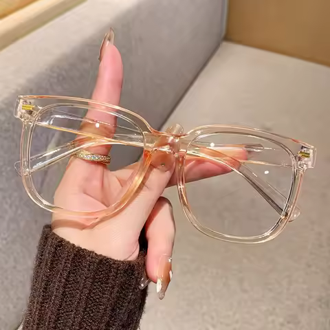 Computer Glasses Retro Blue Light Blocking Glasses Horn-Rimmed Glasses Pc Material For Daily Wear Re