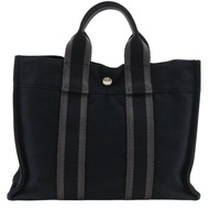 【日本直送】愛馬仕 HERMES Fourre Tout PM 手提包 帆布 黑色 男女皆宜【二手】