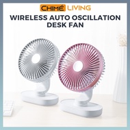 Wireless Auto Oscillation Desk Fan |  USB Rechargeable Mini Fan | Office Home Desk Use | Auto Rotatable Table Fan