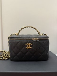 Chanel 荔枝皮 手柄 Handel Vanity Case bag  手袋 長盒子