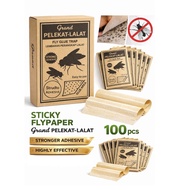 (100pcs/box) Pelekat Lalat Gam Berkesan Buku Lalat Kuat Gam Lalat Perangkap Lalat Sticker Lalat