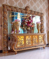 Bufet figura mewah Bufet cermin -Bufet kayu jati