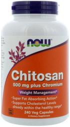 Now LipoSan Ultra®專利甲殼素+鉻 500毫克 240粒 Chitosan