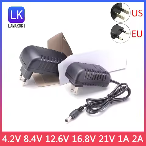 4.2V 8.4V 12.6V 16.8V 21V 1A 2A AC/DC Adapter Power Supply 4.2 8.4 12.6 16.8 V 1A 2A Volt Charger fo