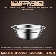 Food-Grade 316 Stainless Steel Bowl