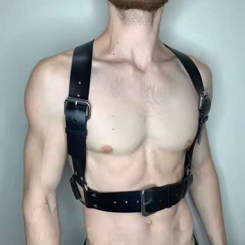 Gay Rave Leather Clothing Fetish Men Chest Harness Belts Sexual Male BDSM Body Straps Lingerie Punk