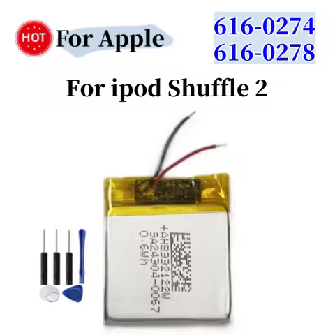 616-0274 616-0278 Battery For iPod Shuffle 2 Generation Shuffle 2nd G2 1GB, G3 MP3 AHB332222W 9A2430