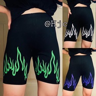 FIRE BLACK BIKER SHORTS