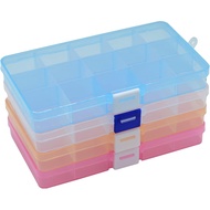 4 Pcs 15 Grids 6.85 Inch x 3.85 Inch Adjustable Small Removable Clear Plastic Jewelry Organizer Divi