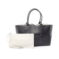 [二手] Bottega BOTTEGA VENETA托特包，Arco Maxi Intrecciato 652867，黑色皮革，Maxi Intrecciato 小號 Arco 托特包