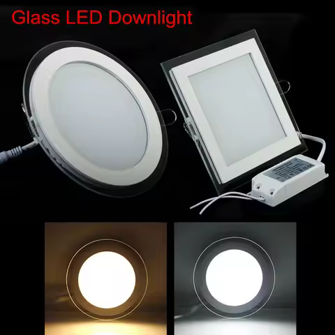 LED Downlight Ceiling 6W 9W 12W 18W Recessed LED Ceiling Lamp Glass Body AC 85-265V LED Light + LED 