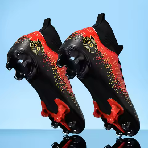 2024 Men's Soccer Shoes Non-Slip AG/TF Soccer Cleats Ankle Boots Unisex Large Size Ultralight Footba