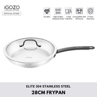 iGOZO Elite 304 Stainless Steel Frying Pan SUS304 (28cm) + Glass Lid