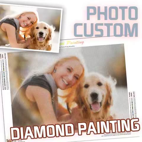 Photo Custom 5D Diy Diamond Painting Customize Photo Pet Portrait Full Round Diamond Embroidery Art 