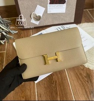 Hermes🌈Constance Wallet🧡風衣灰金扣🧡98新🌟内拼餅乾色🌟Epsom皮🌟閑置🌟長銀包🌟constance🌟constancewallet🌟not constance to go🌟