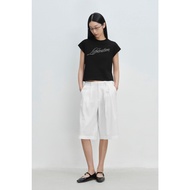 LIBÉ WORKSHOP - Black short-sleeved T-shirt with stone beads 7700