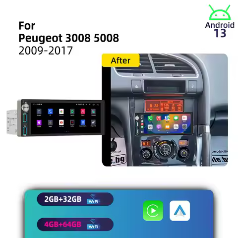Car Multimedia for Peugeot 3008 5008 2009-2017 Android 1Din Car Stereo Autoradio Radio Head Unit 6.8