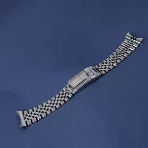 22mm Silver Jubilee Watch Band for Orient Neo 70's Solar Panda with Solid Screw Link Strap and Oyste