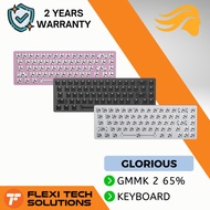 Flexi Tech GLORIOUS GMMK 2 Compact 65% Barebone Mechanical Keyboard Black &amp; White &amp; Pink