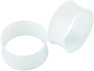 Pack of 2 Black Simplicity Acrylic Double Flare Ear Gauges Ear Plugs Tunnel Body Piercing Jewellery 