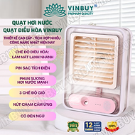 Quạt tích điện mini để bàn phun sương hơi nước phù hợp gia đình, văn phòng, nhỏ gọn cầm tay, có pin,