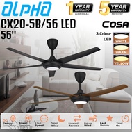 ALPHA COSA 56' / 56 INCH DC MOTOR CEILING FAN WITH REMOTE CONTROL CX20-5B/56 // CX20-5B/56 LED