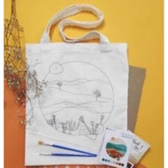 PAKET MEWARNAI TAS KANVAS TAS BLACU LUKIS TAS LUKIS TOTEBAG