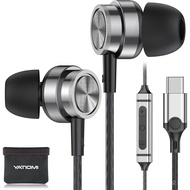 USB C Headphone for Samsung S25 S24 S23 Ultra FE S22 A16 A56 A55, USB C Wired Earbuds Magnetic in-Ea