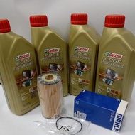 (FREE OIL FILTER)CASTROL EDGE FULLY SYN 5W40 SNCF 5L FOR VW EA888-3 GEN3 2.0 MK7 GOLF PASSAT B8 TIGU