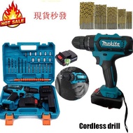 Ultra-low price Makita Tools 31 PCS Set Cordless Impact Drill Battery Screwdriver Hammer Drill 3 Modes 2 Speed Work Set with LED Light