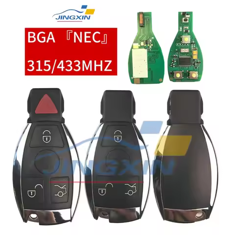 Jingxin BGA Style NEC key 3/4Buttons Remote Smart Car Key 315/433MHz for MB Mercedes BENZ C E S 2 Su