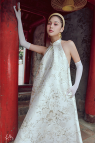 Emwear Đầm Yếm Gấm Cổ Trụ Sang Trọng Thoải Mái Mặc Tết Cho Nữ - Thuỷ Lưu