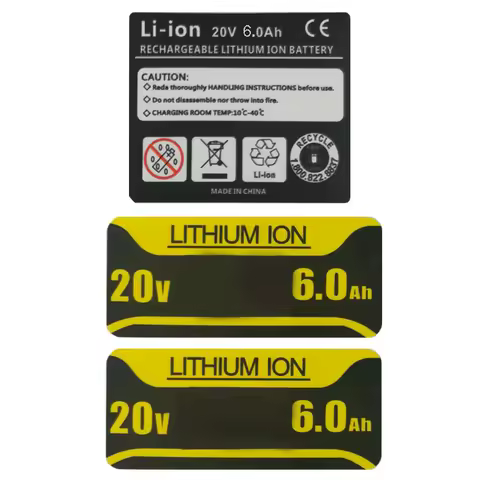 DCB200 Tag Li-Ion battery 20V 6.0Ah Sticker Label For DeWalt 18V 20V 6000mAh Lithium Ion Battery Log