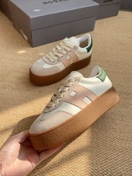 HOGAN 最新厚底餅幹鞋 綠尾粉H 女款