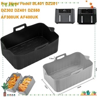 TEAMY Air Fryer Basket, Rectangle Reusable Air Fryer Baking Tray, Silicone Rectangle Basket Containe